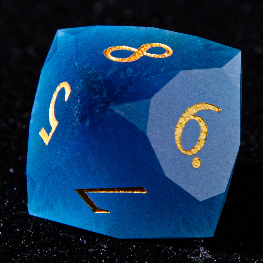 Sanseking D&D Multi-faceted Gemstone Engraved Dice Set (Bule)