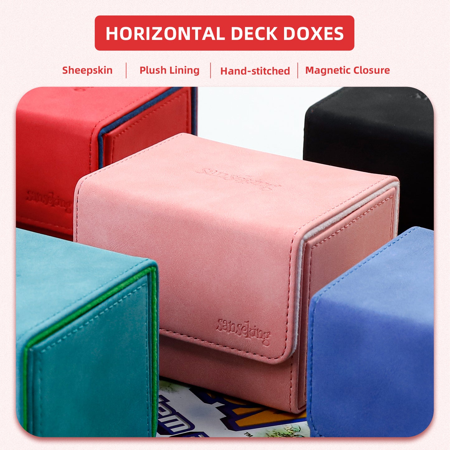 Sanseking Magic Card Deck Box for MTG (Horizontal,Red)