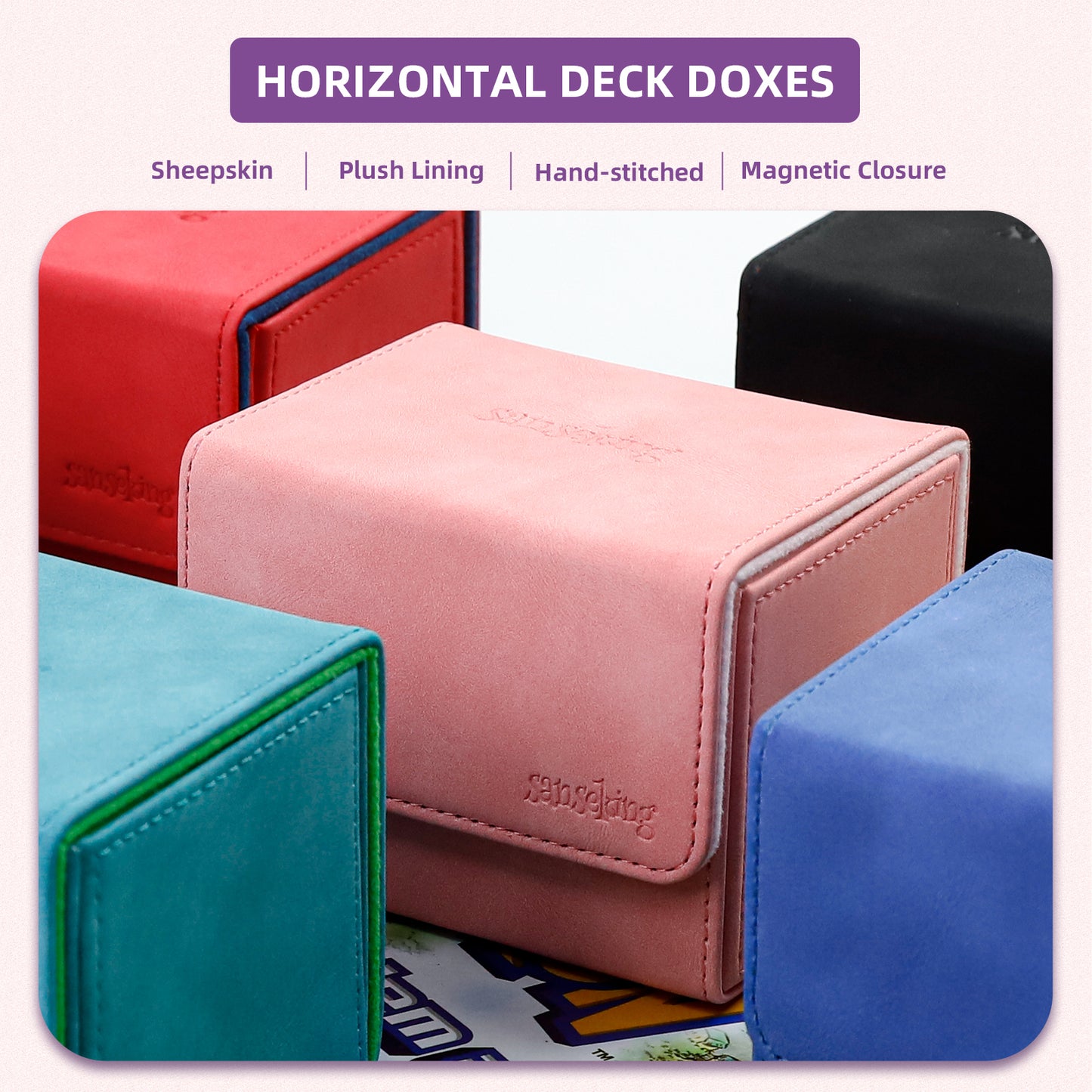 Sanseking Magic Card Deck Box for MTG (Horizontal,Purple)