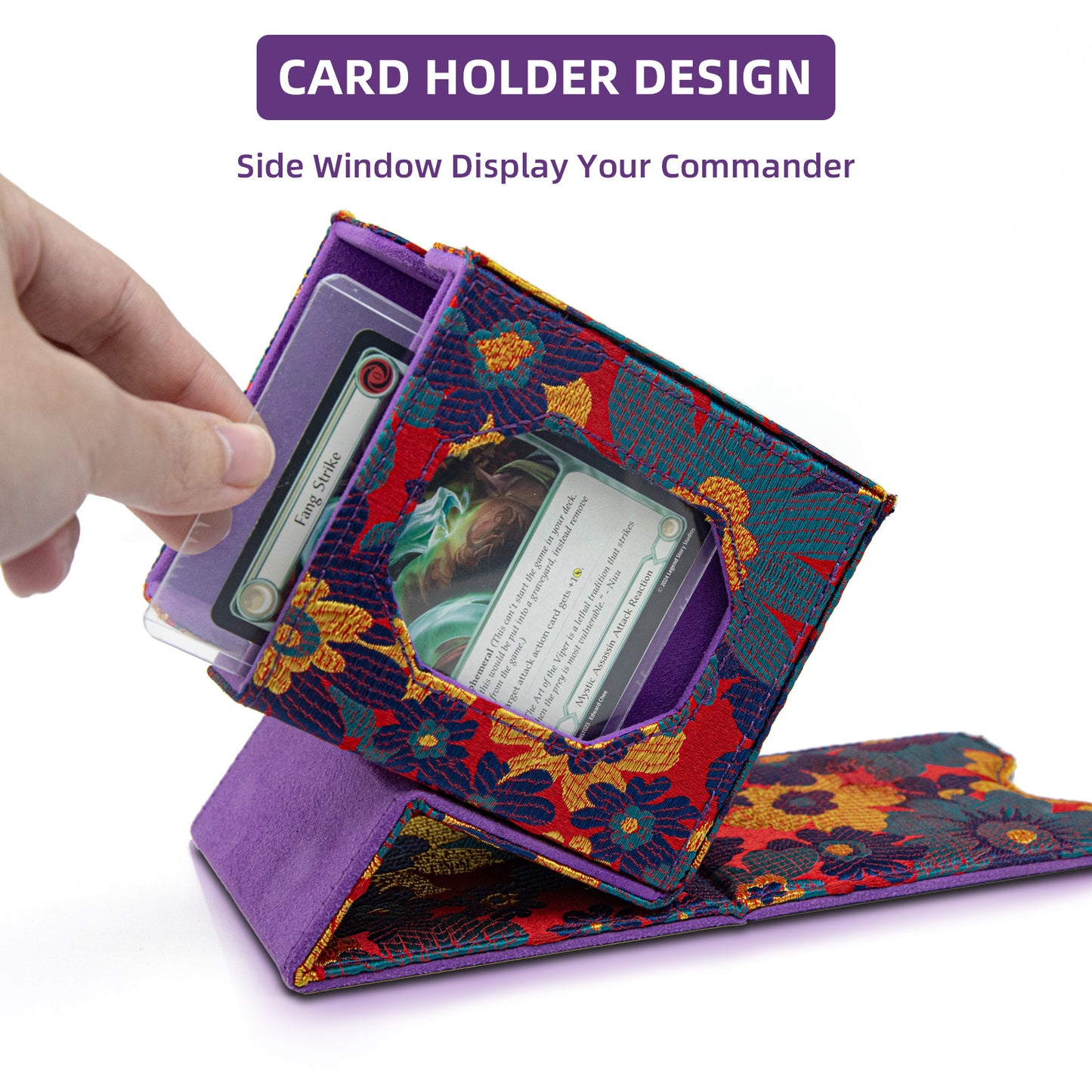 Boîte de rangement pour decks Magic Commander pouvant contenir plus de 100 cartes D&D (violette)