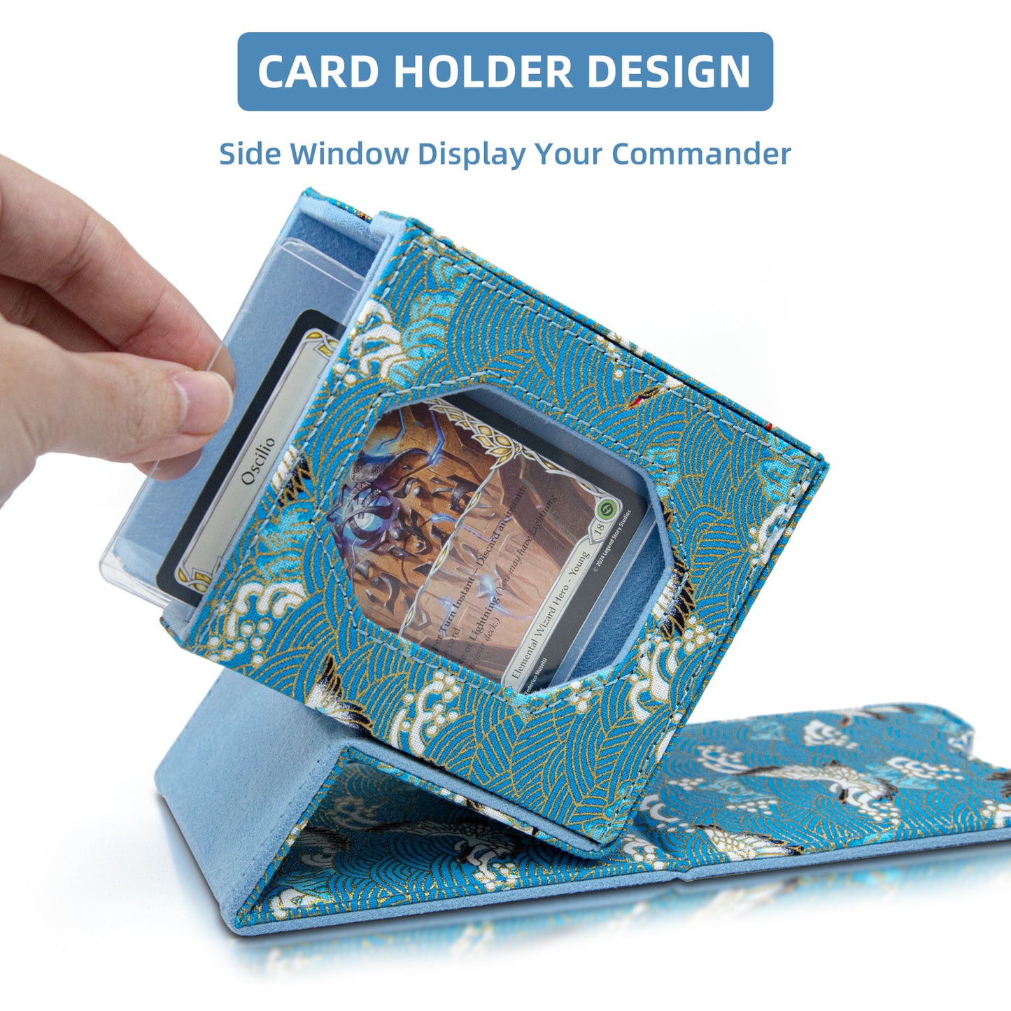 Boîte de rangement pour deck Magic Commander pouvant contenir plus de 100 cartes DND (bleu clair)