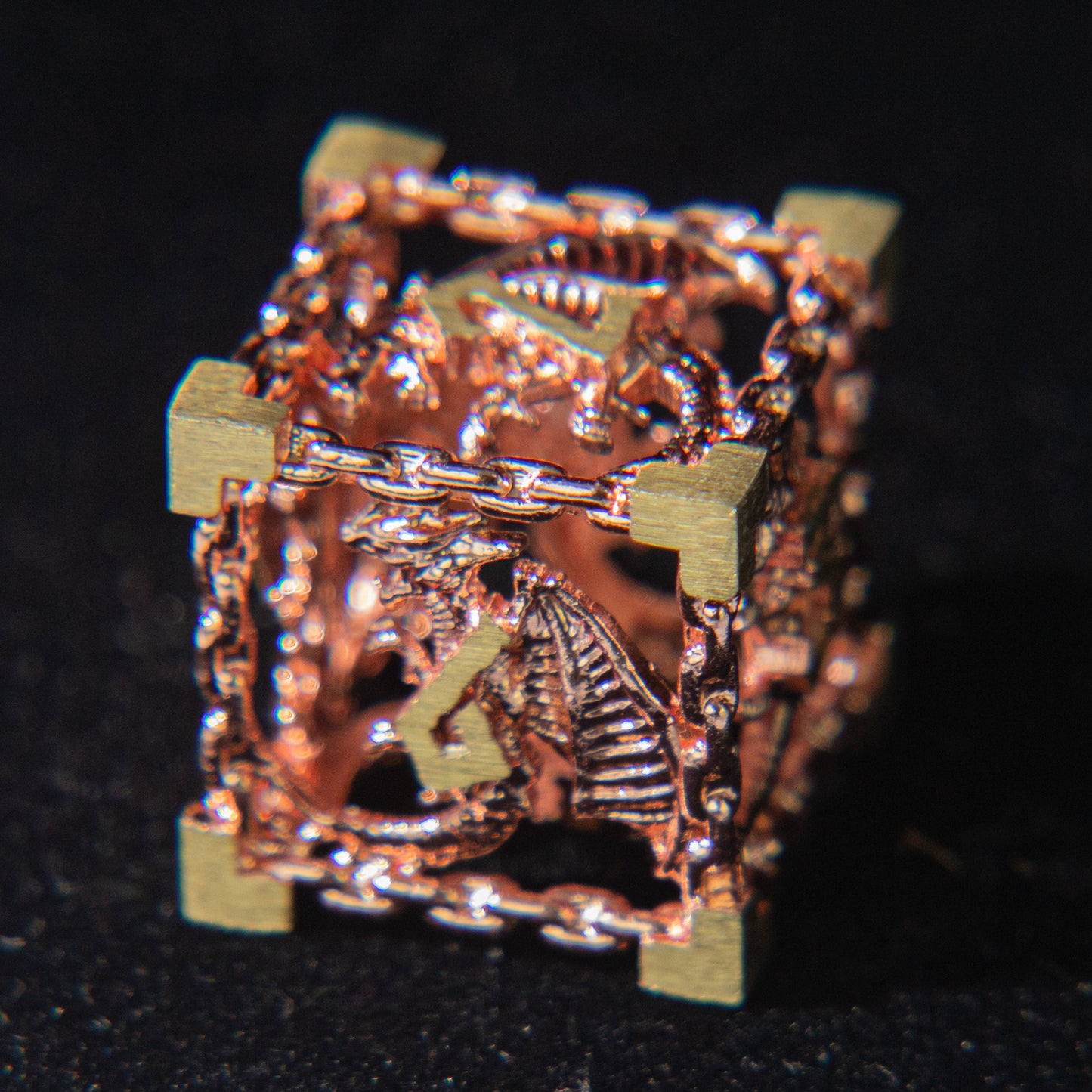 D&D Hollowed Metal Dice Set Cthulhu (Brown)