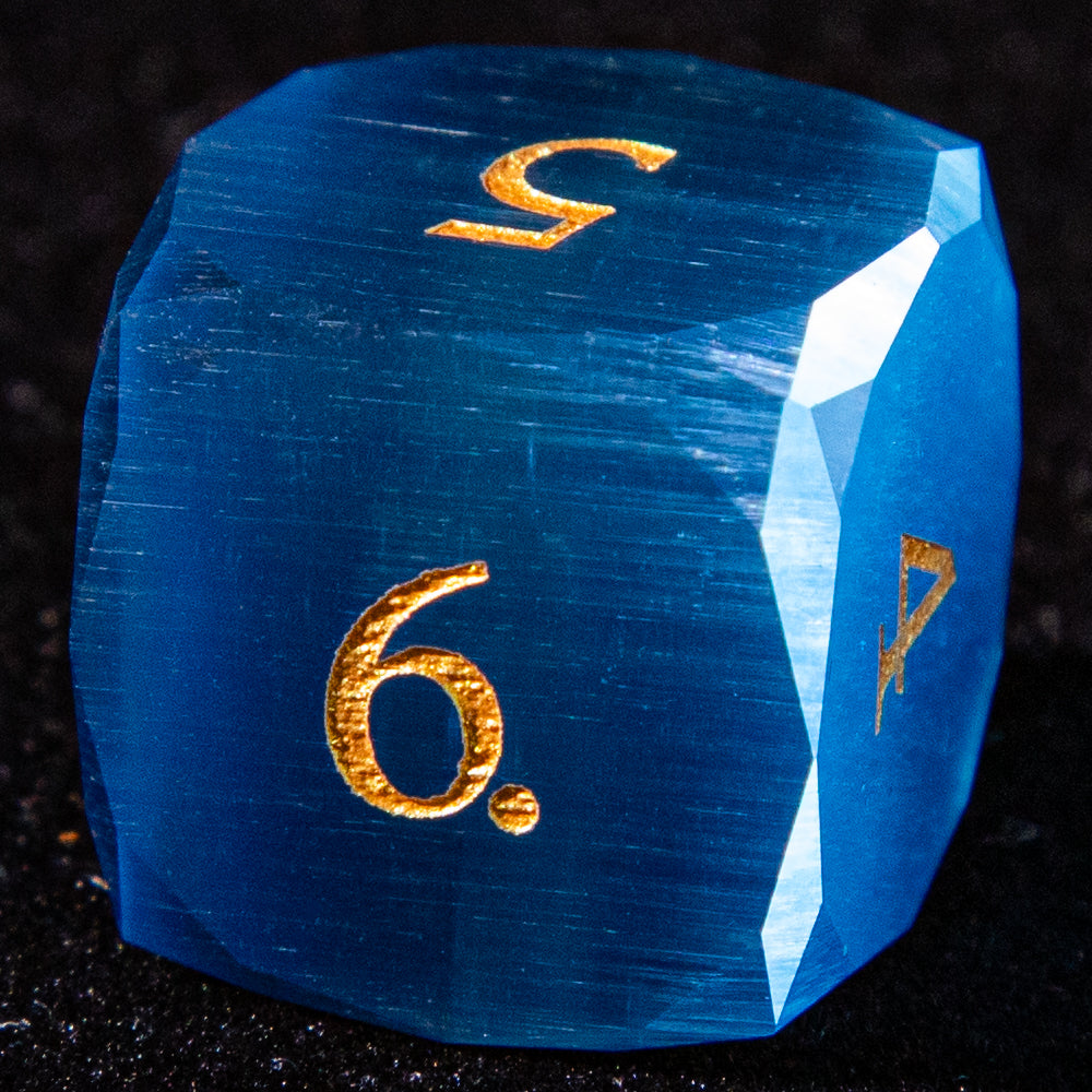 Sanseking D&D Multi-faceted Gemstone Engraved Dice Set (Bule)