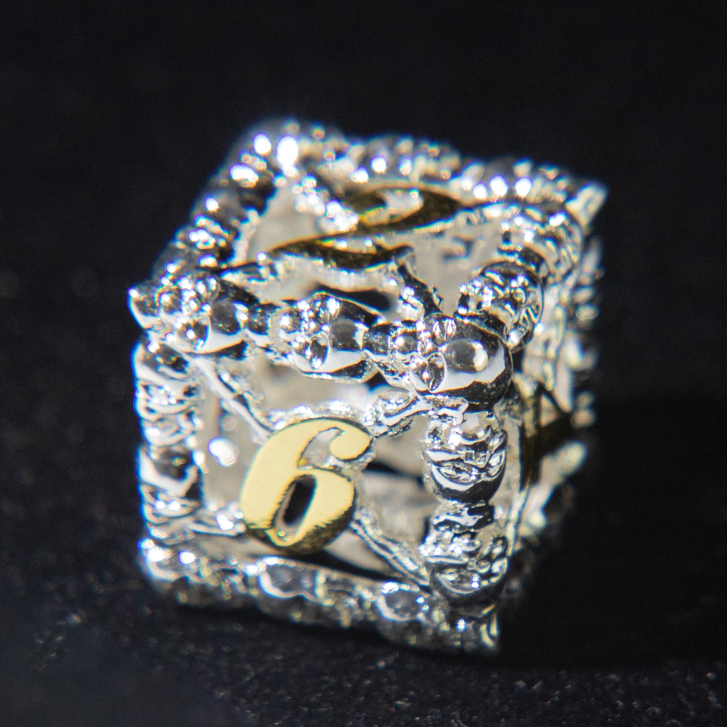 D&D Hollowed Metal Dice Set Cthulhu (White and Yellow)