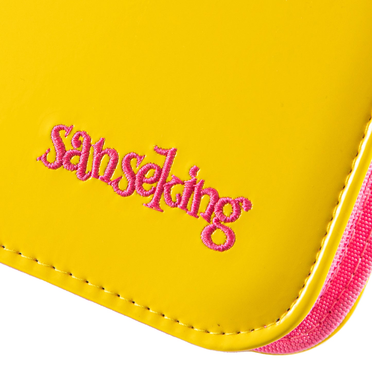 Coral Binder Series PU Leather Zipper 9-Pocket Coral Yellow