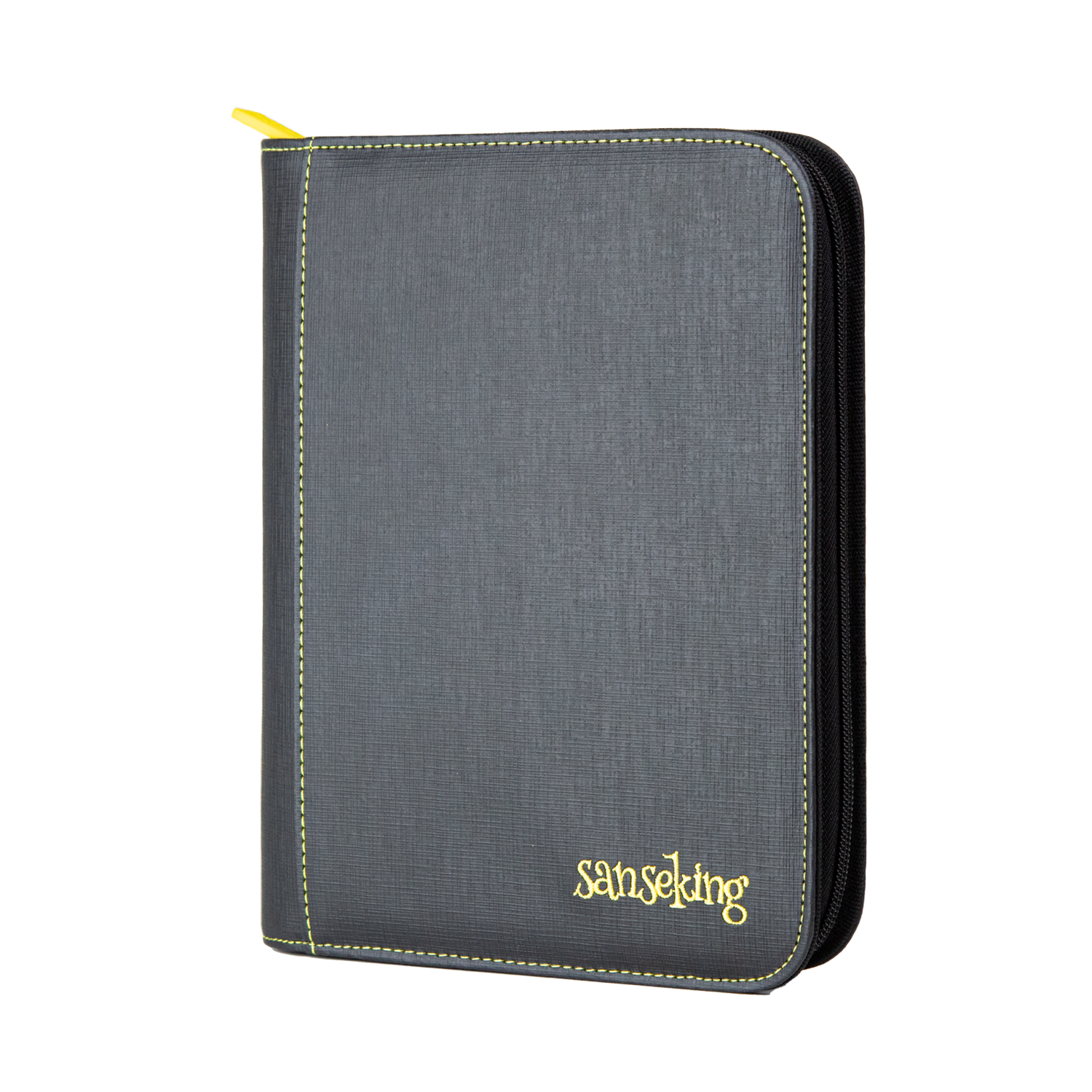 Black Grid 4/9/12-Pocket PU Binder with Waffle Textured Pages