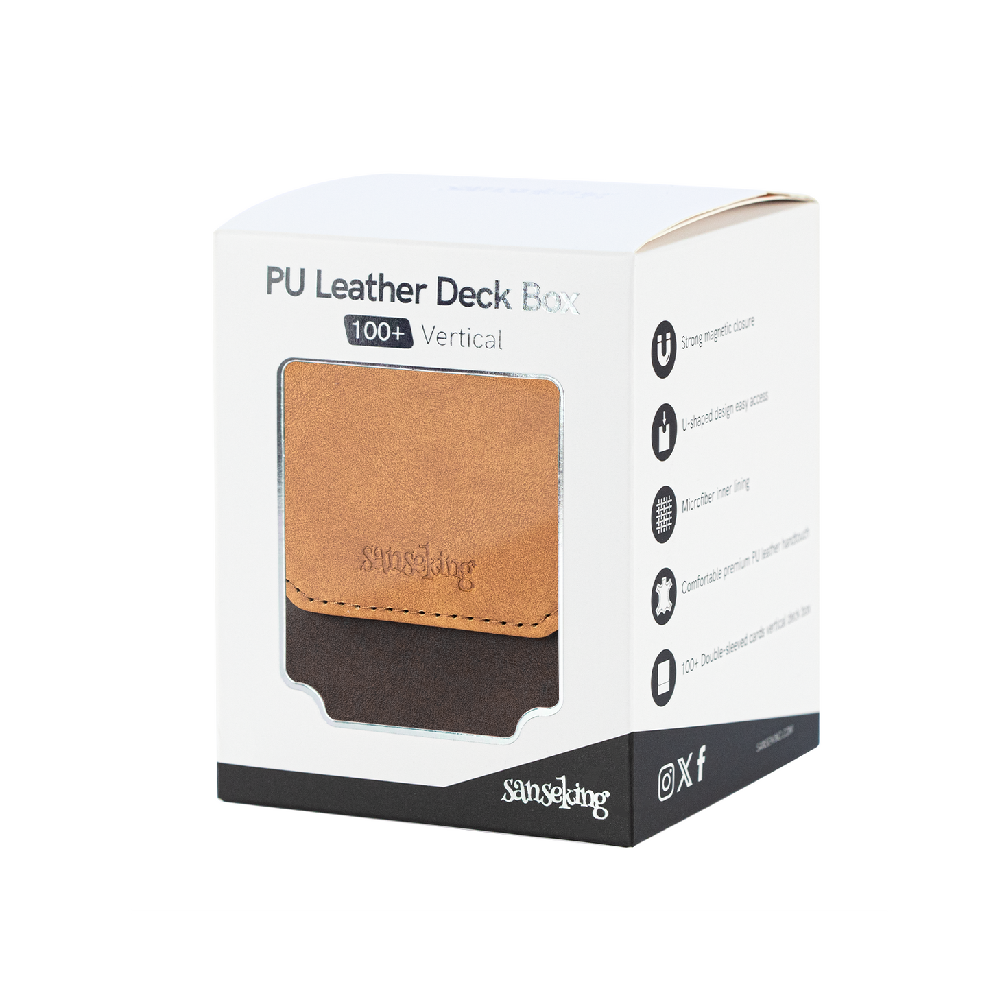 Color-Block Pu Deck Box Brown with 1 Divider