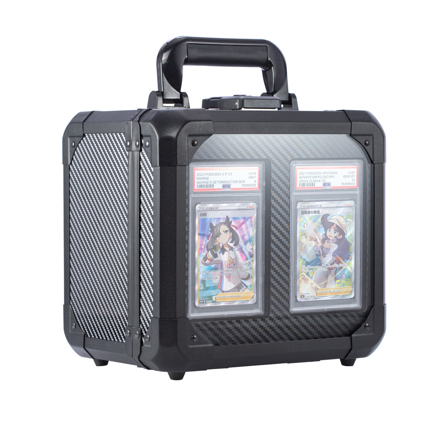 Carbon Fiber Graded Card Storage Box (2 & 3 Compartment)