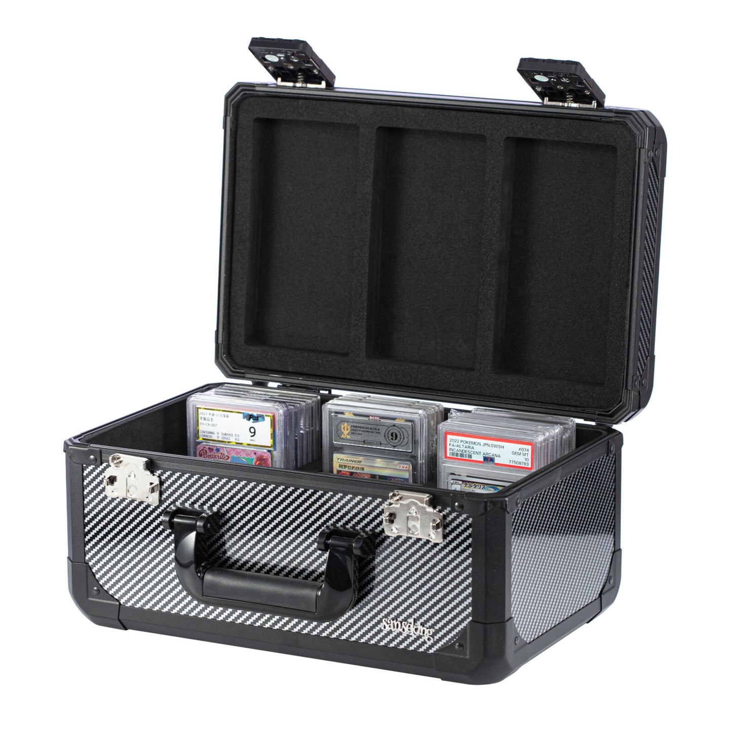 Carbon Fiber Graded Card Storage Box (2 & 3 Compartment)