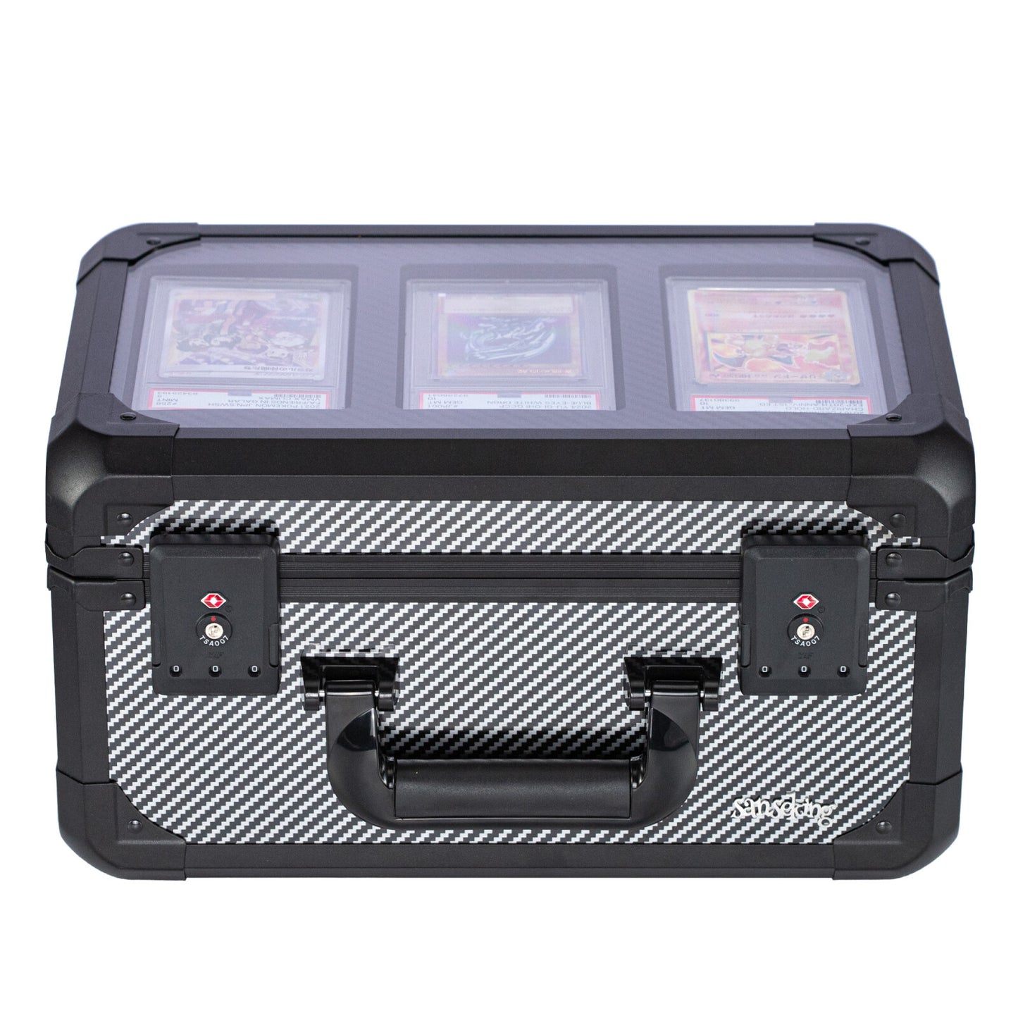 Carbon Fiber Graded Card Storage Box (2 & 3 Compartment)