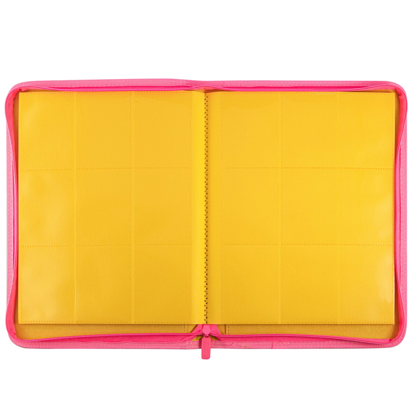 Coral Binder Series PU Leather Zipper 9-Pocket Coral Yellow