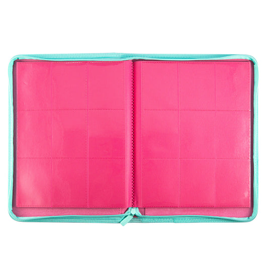 Coral Binder Series - PU Leather Zipper 9-Pocket Coral Red