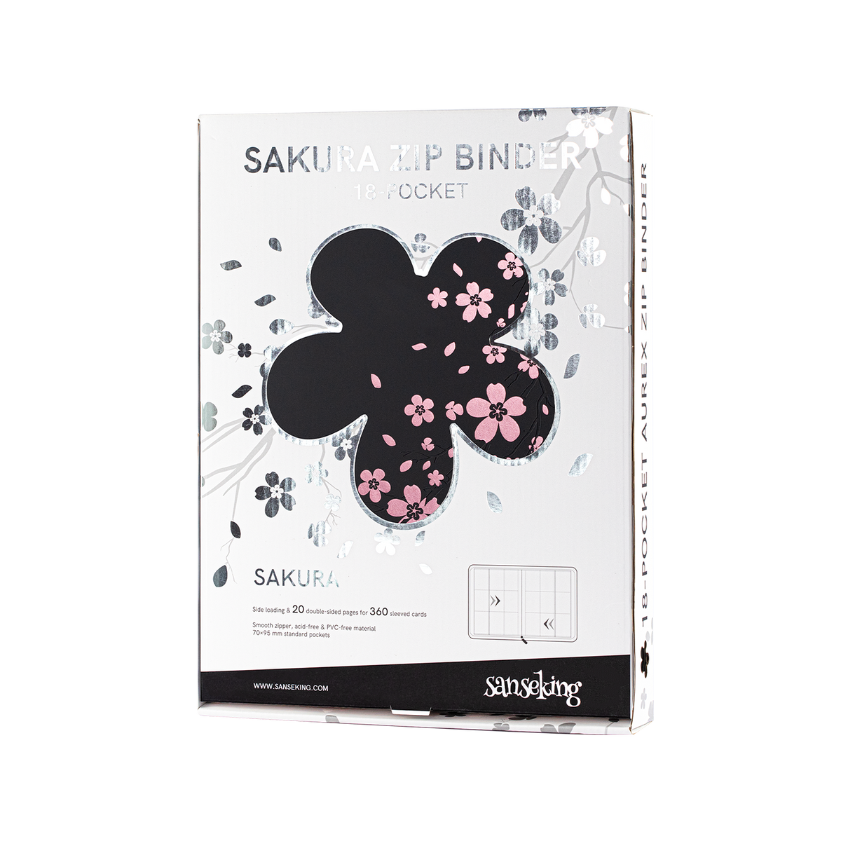 Black SAKURA Art Series 9-pocket card binder retail packaging
