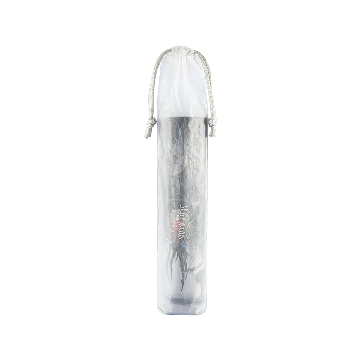 Hellbringer playmat rolled inside its clear carrying tube