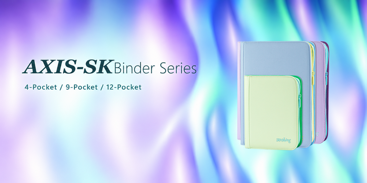 AXIS-SK Binder Series Guide: Choosing Purple, Blue, or Green in 4-, 9-, or 12-Pocket Layouts