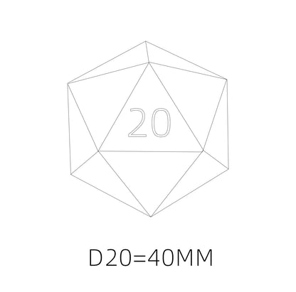 Flamme du Dragon Cramoisi - Dé à 20 faces (D20) - 40 mm 