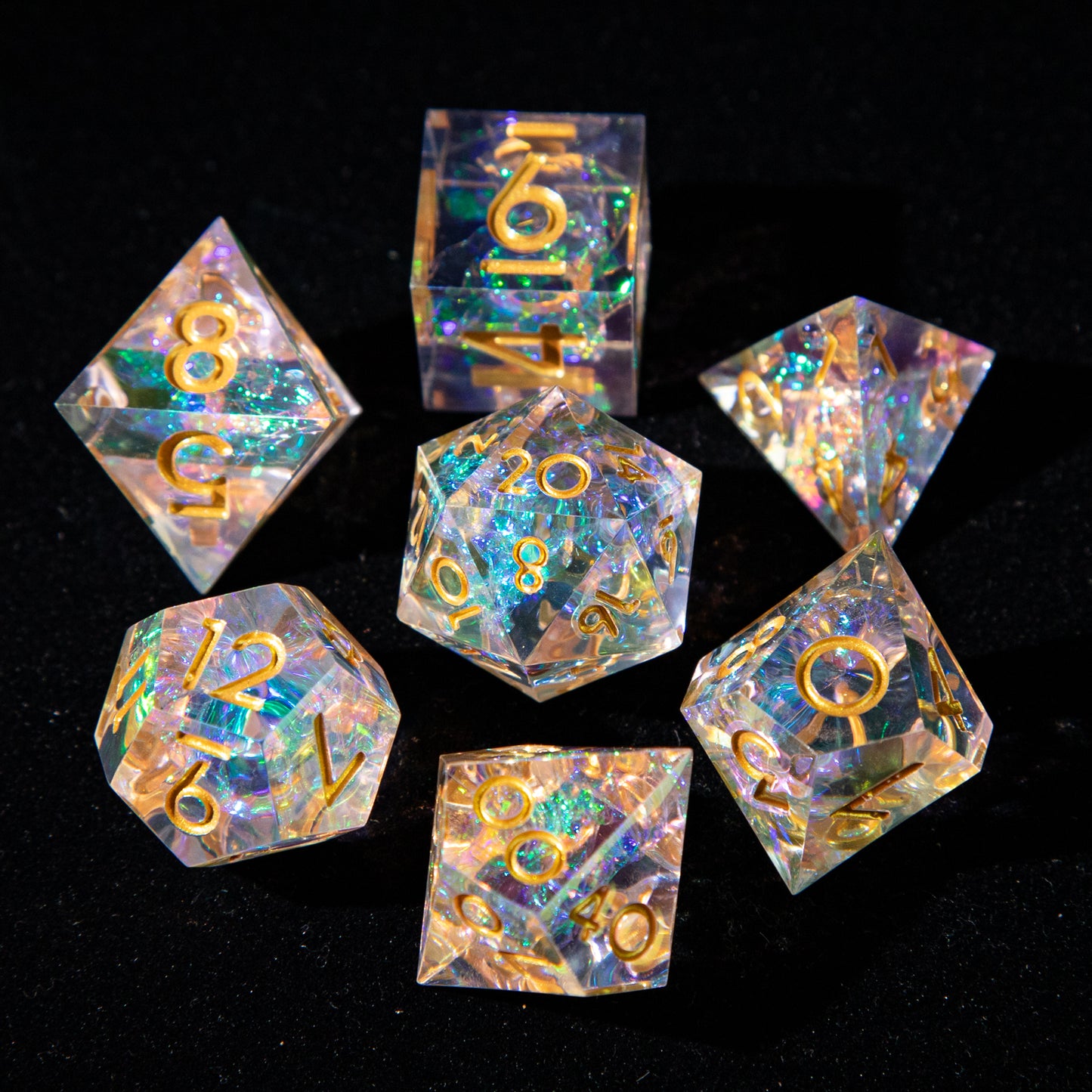 D&D Multi-faceted Resin Dice Set (Rainbow）
