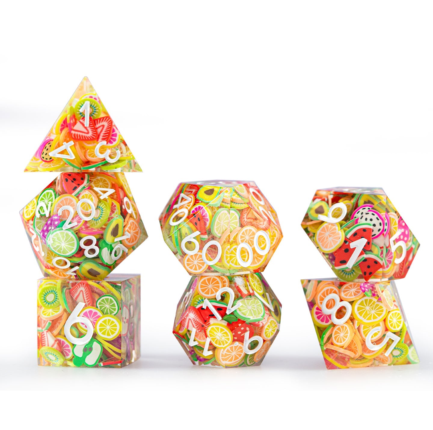 Ensemble de dés polyédriques Fruitburst 7 pièces 