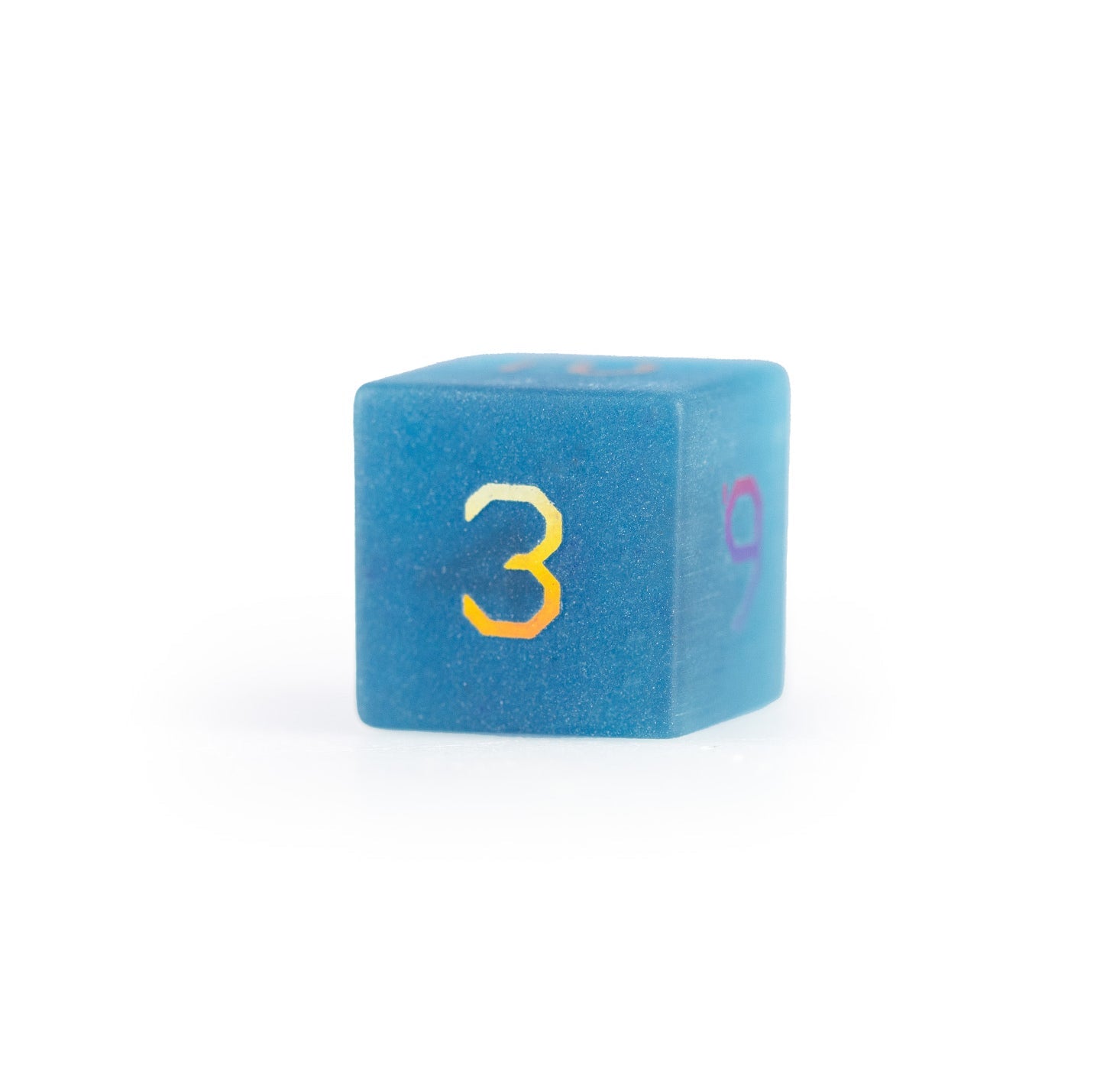 Ensemble de 7 dés polyédriques bleu océan à motif œil-de-chat 