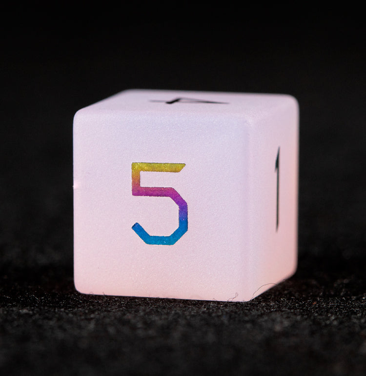 Ensemble de 7 dés polyédriques plaqués blanc Blush Spirit 