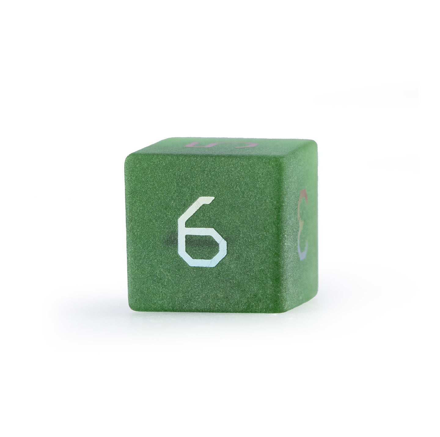 Ensemble de 7 dés polyédriques plaqués œil-de-chat émeraude 