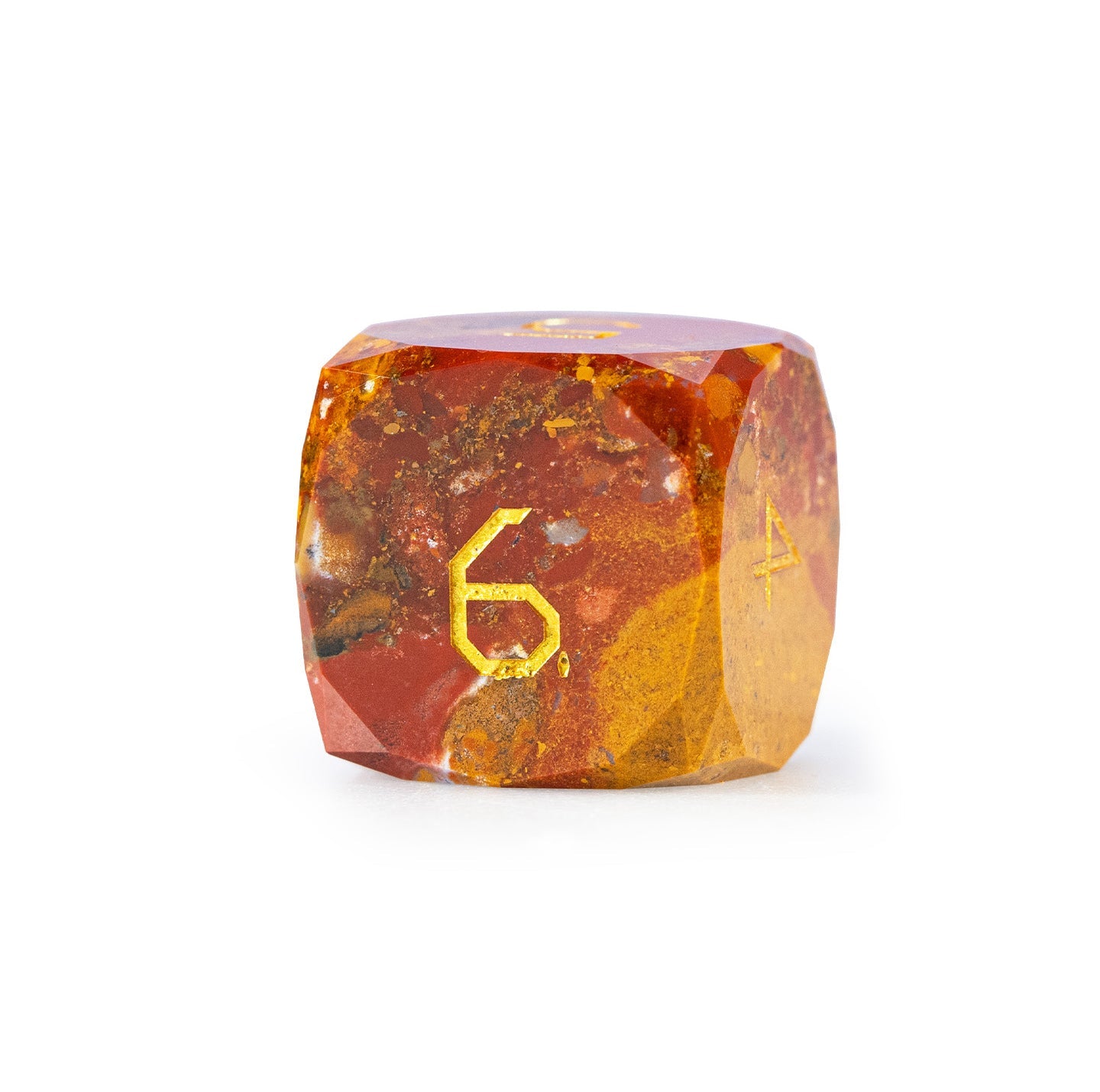 Ensemble de 7 dés en agate océan taillée en diamant