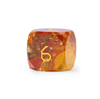 Ensemble de 7 dés en agate océan taillée en diamant