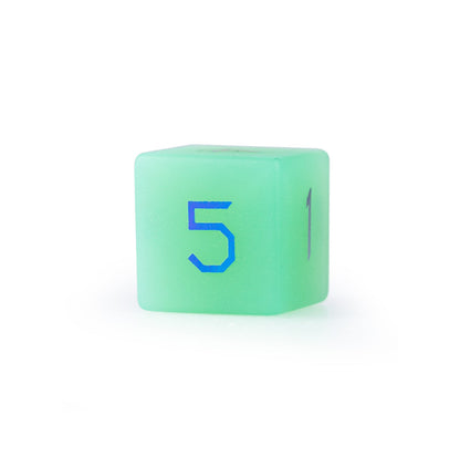 Ensemble de 7 dés polyédriques plaqués opaline verte 