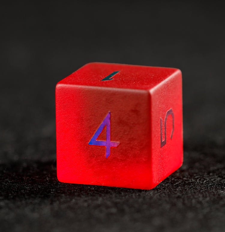 クリムゾンレッドメッキガラス 7ピース多面体ダイスセット