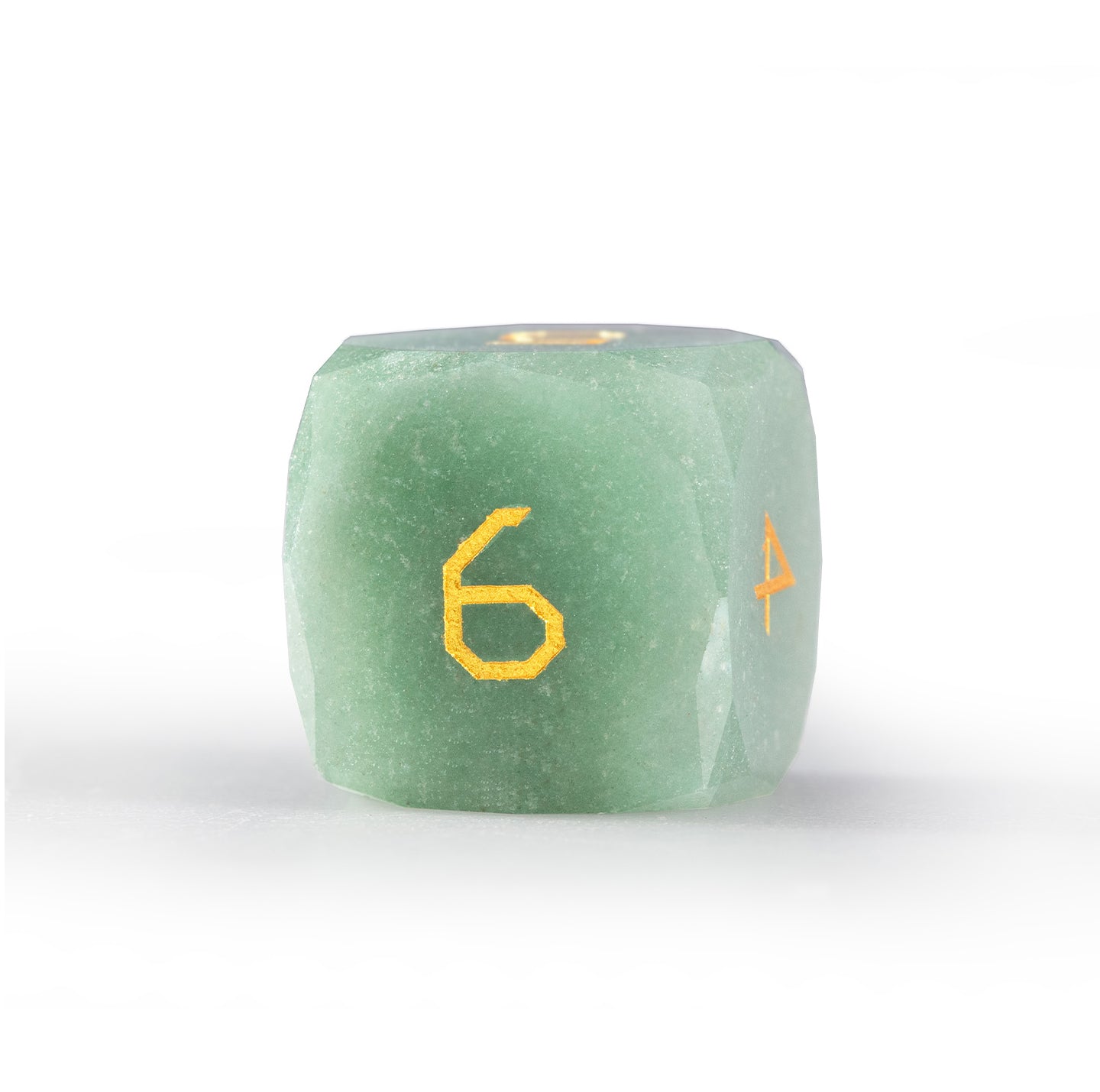 Ensemble de 7 dés en aventurine verte taillée en diamant 