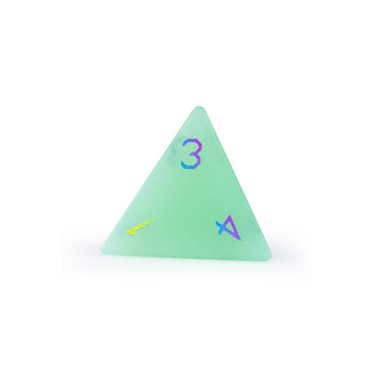 Ensemble de 7 dés polyédriques plaqués opaline verte 