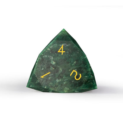 Ensemble de 7 dés en jade africain taillé en diamant 