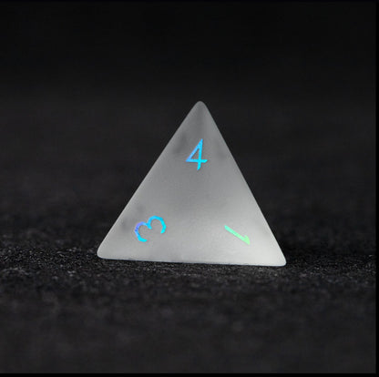 オパリンメッキガラス 7ピース 多面体ダイスセット