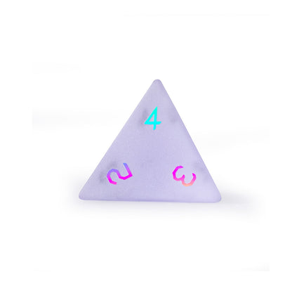 アメジストパープルガラスメッキ多面体ダイス7個セット