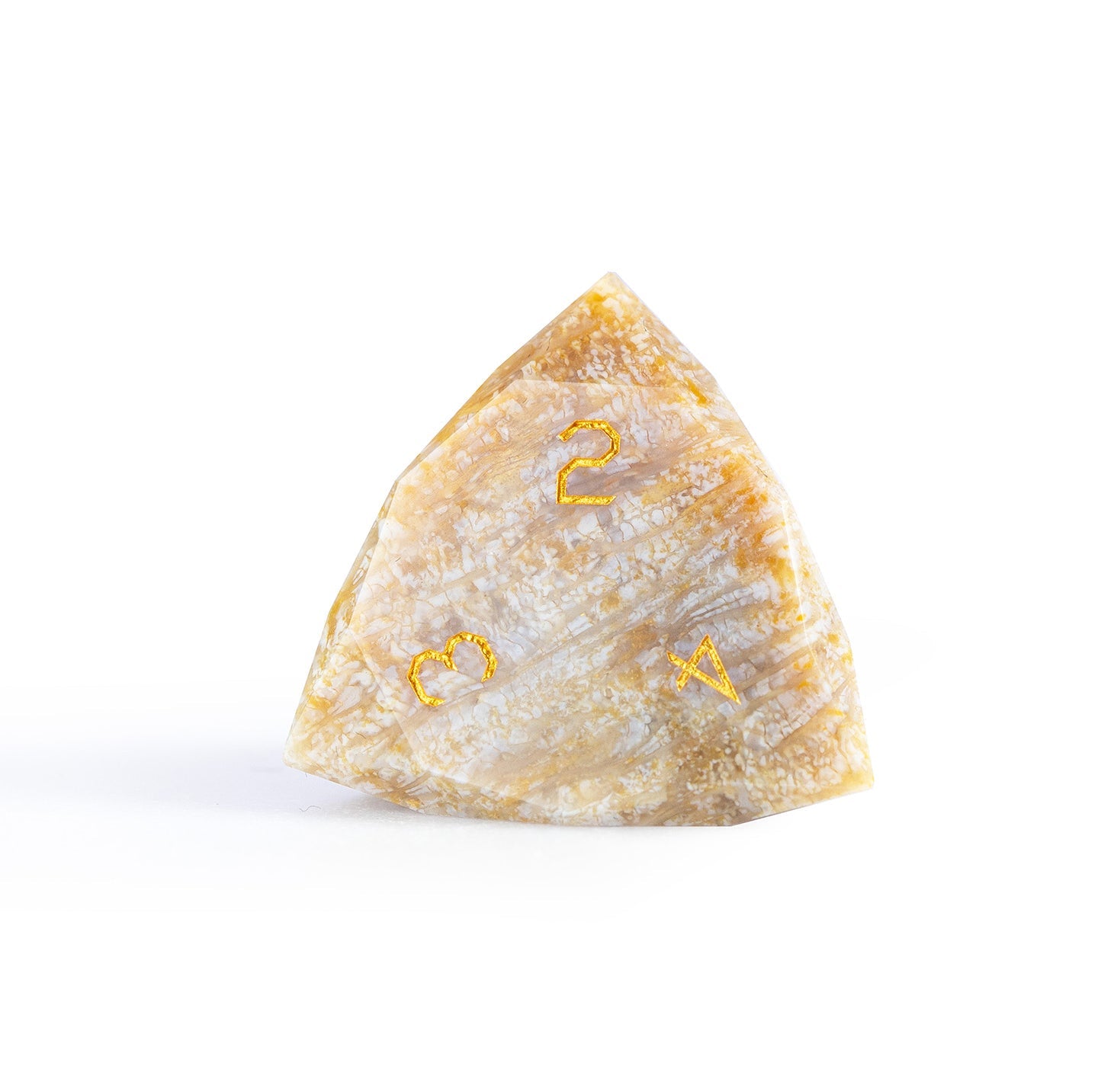 Ensemble de 7 dés à facettes diamantées en pierre chrysanthème 