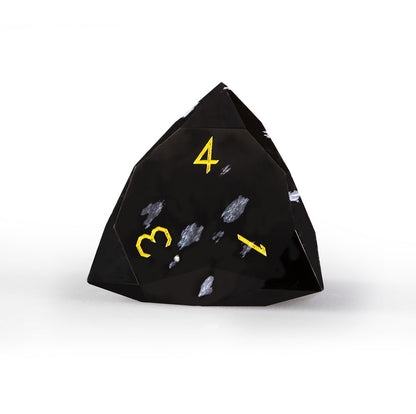 Ensemble de 7 dés en obsidienne flocon de neige taillée en diamant 