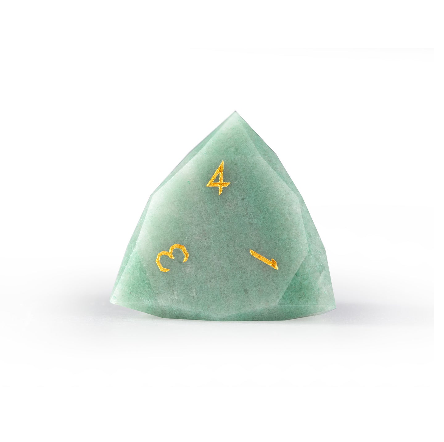 Ensemble de 7 dés en aventurine verte taillée en diamant 