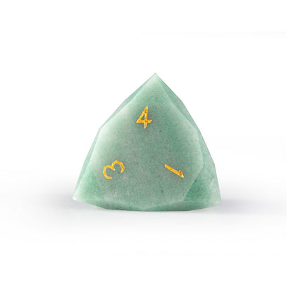 Ensemble de 7 dés en aventurine verte taillée en diamant 