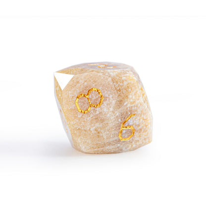 Ensemble de 7 dés à facettes diamantées en pierre chrysanthème 