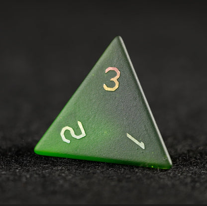 オリーブグリーンメッキ 7ピース 多面体ダイスセット