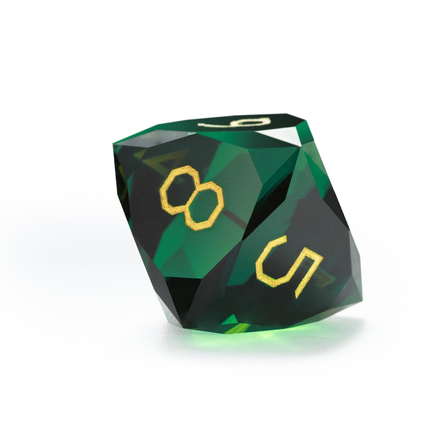 Ensemble de 7 dés Cypress Green à facettes diamantées 