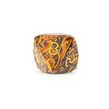 Ensemble de 7 dés en jade doré à facettes diamantées