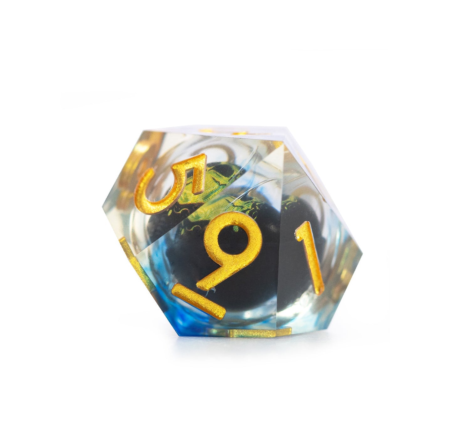 Ensemble de 7 dés polyédriques Gilded Veil Skull 