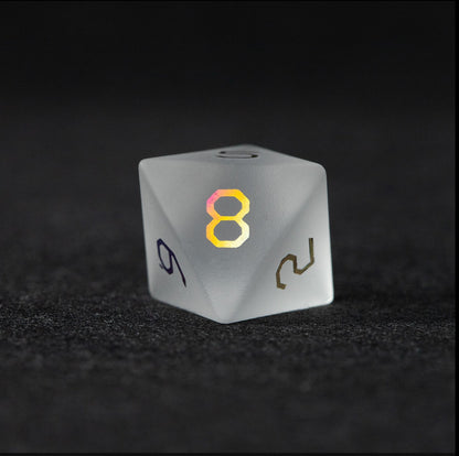 オパリンメッキガラス 7ピース 多面体ダイスセット