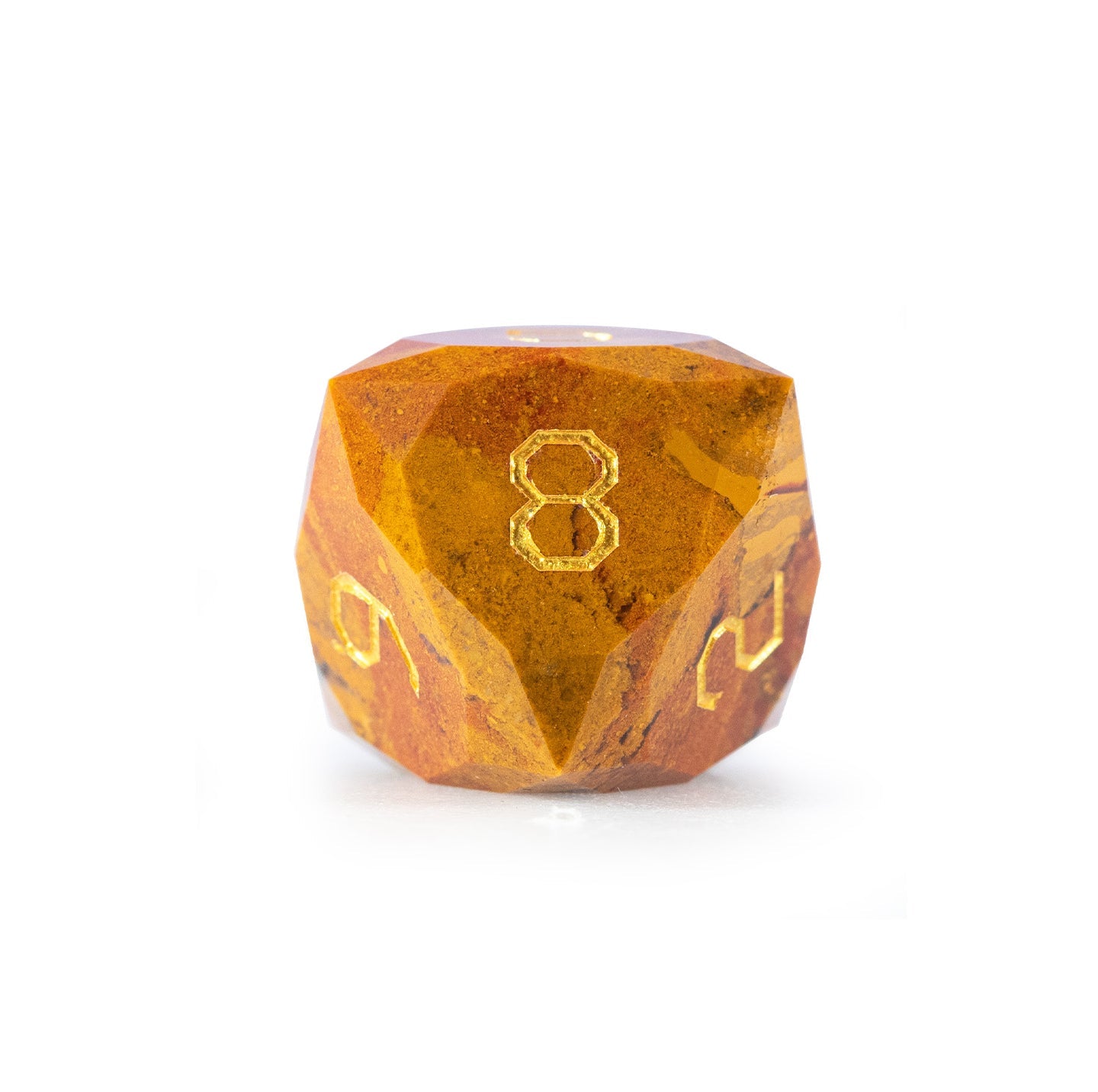 Ensemble de 7 dés en agate océan taillée en diamant