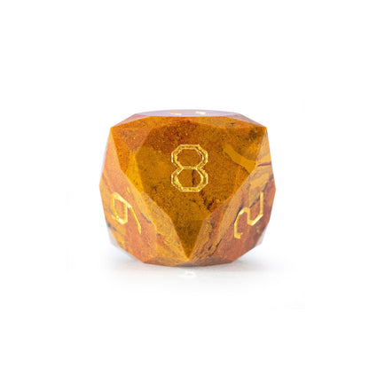 Ensemble de 7 dés en agate océan taillée en diamant