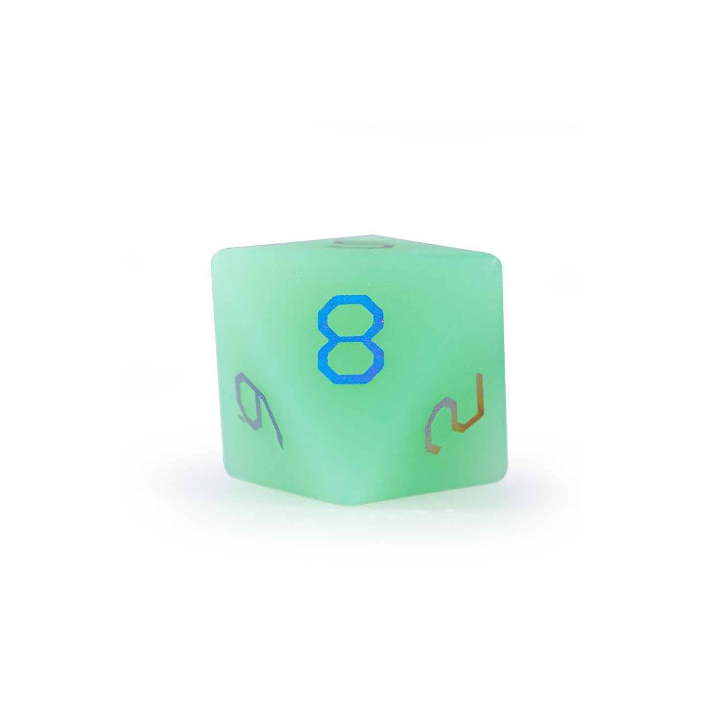 Ensemble de 7 dés polyédriques plaqués opaline verte 