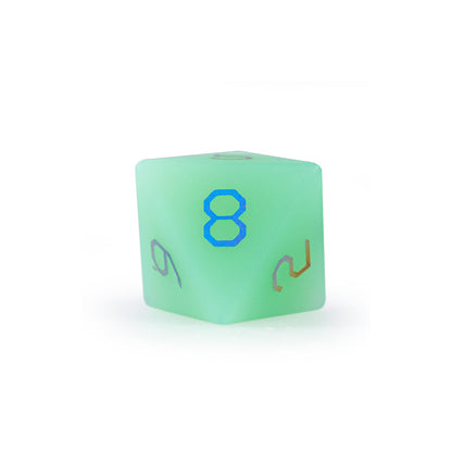 Ensemble de 7 dés polyédriques plaqués opaline verte 