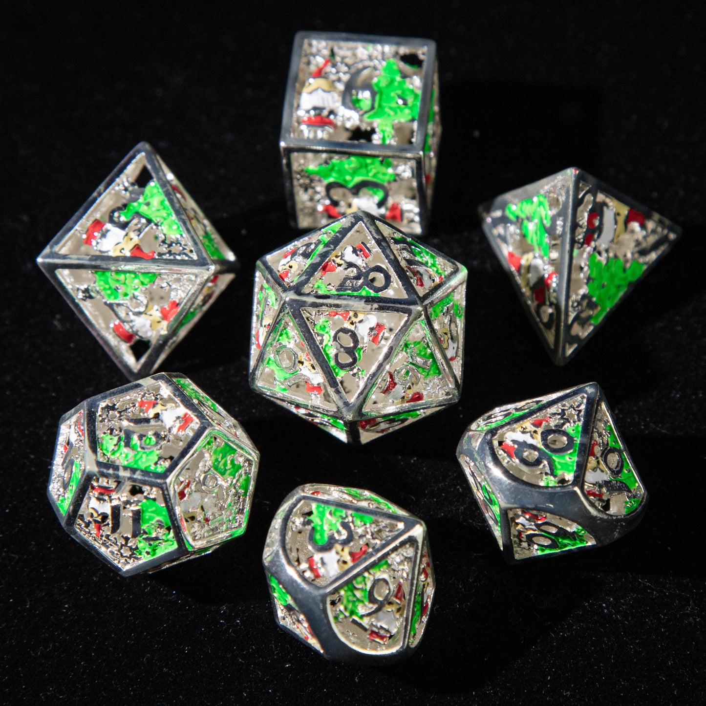 D&D Hollowed Metal Dice Set Cthulhu (Green）