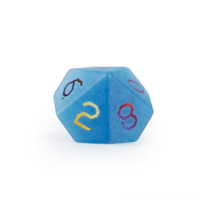 Ensemble de 7 dés polyédriques bleu océan à motif œil-de-chat 